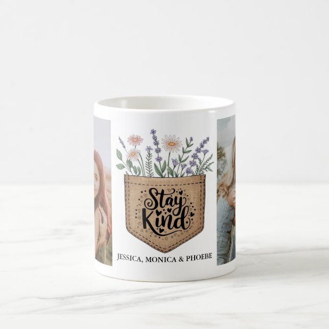 Caneca De Café Pocket Floral Foto Mug (Centro)