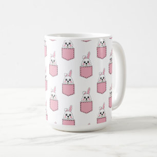 Caneca De Café Pocket Pet Bunny Pattern