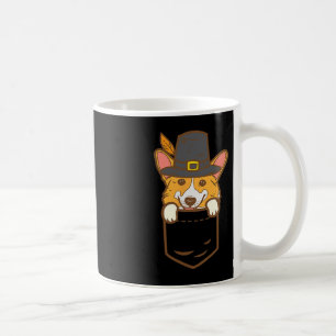 Caneca De Café Pocket Pilgrim Welsh Corgi Dog Lover Cute Thanksgi