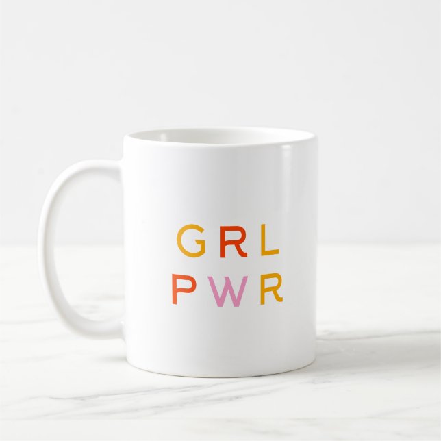 Caneca De Café Poder da Menina | GRL PWR | Feminista Moderna | Mí (Esquerda)
