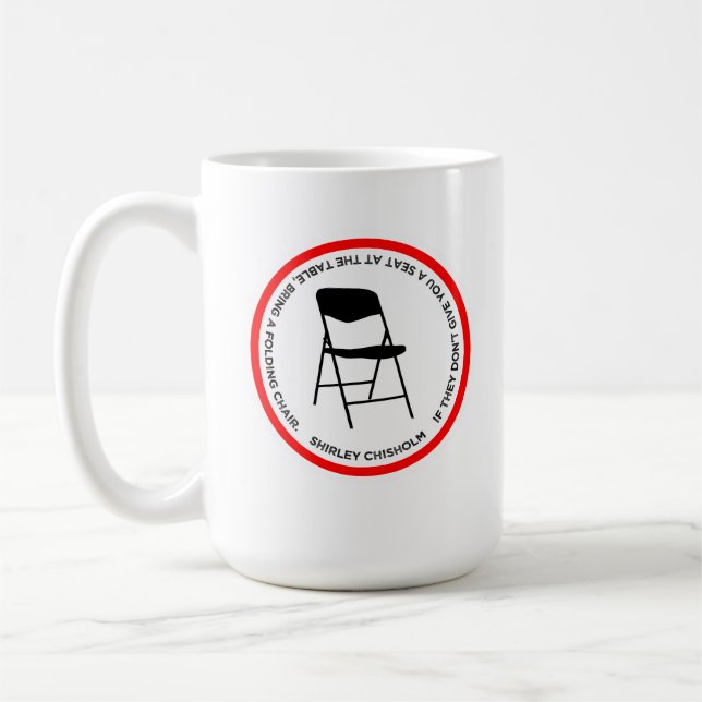 Caneca De Café Poder Negro SHIRLEY CHISHOLM assento à mesa  (Esquerda)
