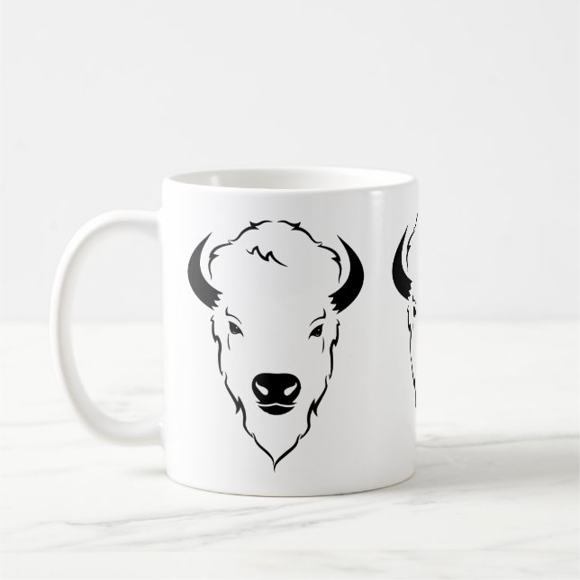 Caneca De Café Poder Resiliente: Arte de Estêncil de Cabeça de Bú (Esquerda)