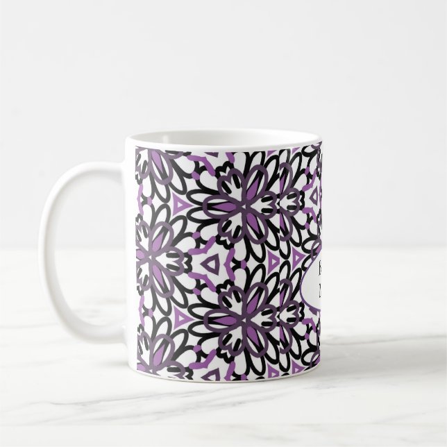 Caneca De Café Poder roxo Chefe mãe personalizável (Esquerda)