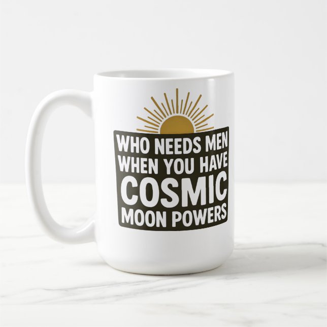 Caneca De Café Poderes Divertidos da Lua Cósmica Bruxaria Sarcást (Esquerda)