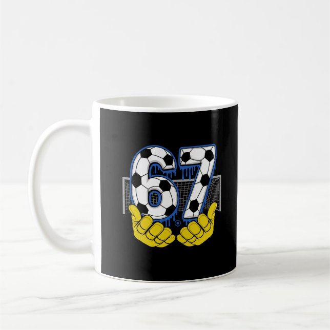 Caneca De Café Poderosa Energia de Futebol Elétrico Número 67 (Esquerda)