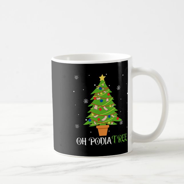 Caneca De Café Podiatria da árvore de natal, polidatrista médico  (Direita)