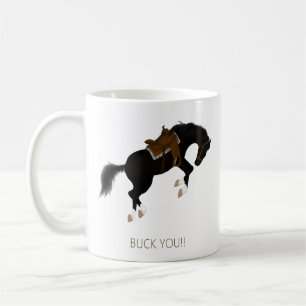 Caneca De Café Põe-Te! Cavalo Negro Engraçado
