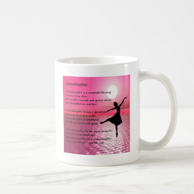 Caneca De Café Poema da neta - bailarina (Direita)