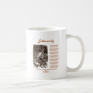 Caneca De Café Poema de Jabberwocky por Lewis Carroll