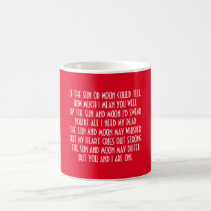 CANECA DE CAFÉ POEMA DO DIA DE OS NAMORADOS