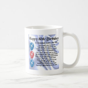 Caneca De Café Poema do Grandad - design do aniversário do 80