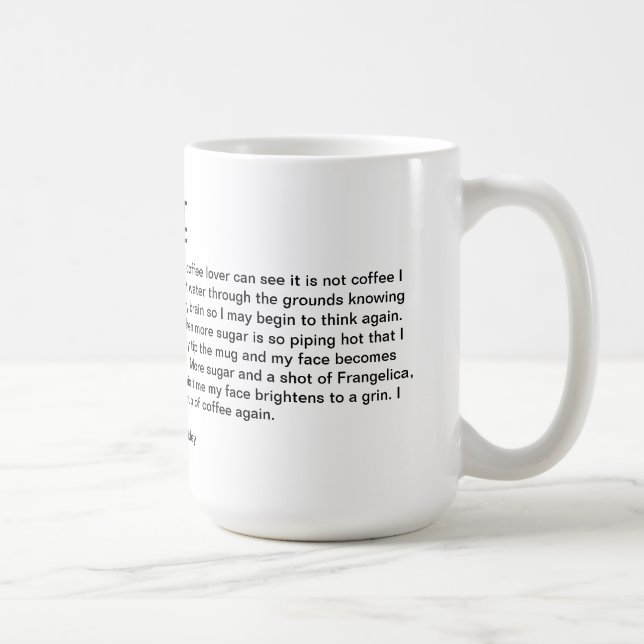 Caneca De Café Poema para a chávena de café da manhã (Direita)