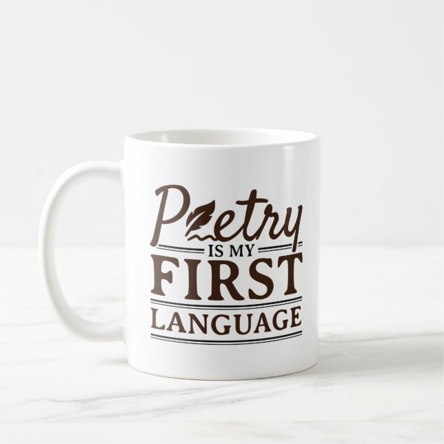 Caneca De Café Poesia É Minha Primeira Leitura Poeta De Poesia (Esquerda)