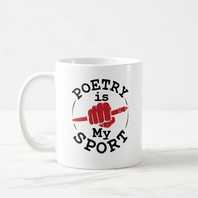 Caneca De Café Poesia É O Meu Poeta Esportivo Esportivo Escritor (Esquerda)