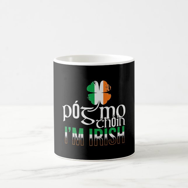 Caneca De Café Pog Mo Thoin Irish Flag (Centro)