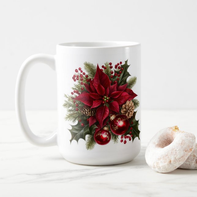 Caneca De Café Poinsettia Café Mug (Com Donut)