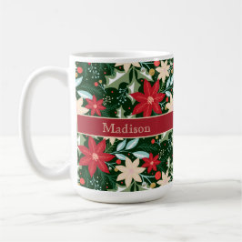 Caneca De Café Poinsettia Flowers Sai do Natal
