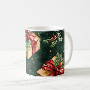 Caneca De Café Poinsettia Padrão Floral de Natal (11)