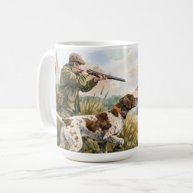 Caneca De Café Pointer Alemão de Cabelo Curto ,caça (Frente Esquerda)
