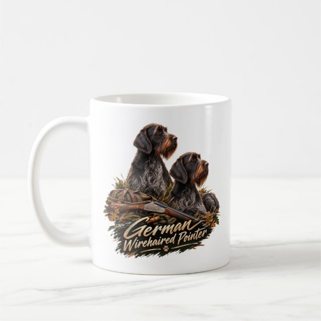 Caneca De Café Pointer Alemão de Pelo Cabeludo (Esquerda)