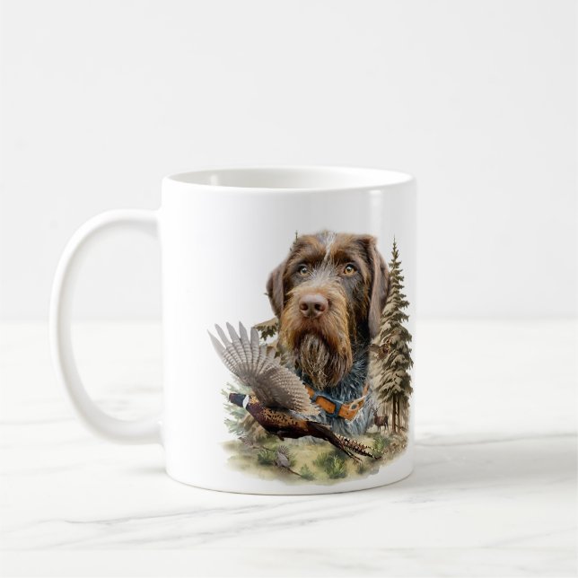 Caneca De Café Pointer Alemão de Pelo Cabeludo (Esquerda)