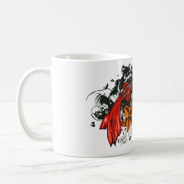 Caneca De Café Poisson koi fish tattoo old school style (Esquerda)