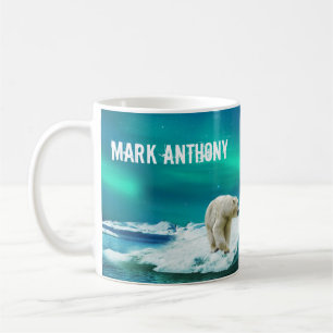 Caneca De Café Polar Bear Aurora Borealis Mug Personalizado