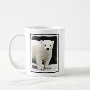 Caneca De Café Polar Bear Cub Painting - Arte Original