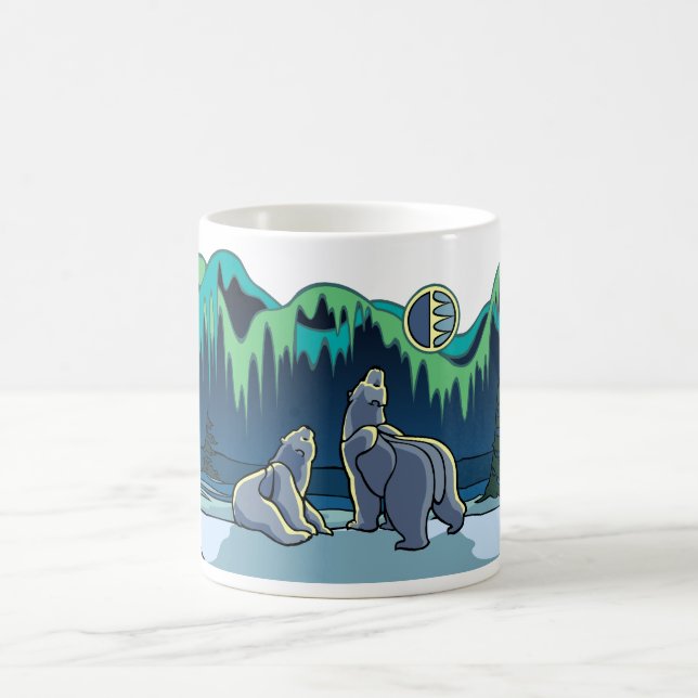 Caneca De Café Polar Bear Cup Tríbal Bear Mugs Bear Arte Urso Pre (Centro)