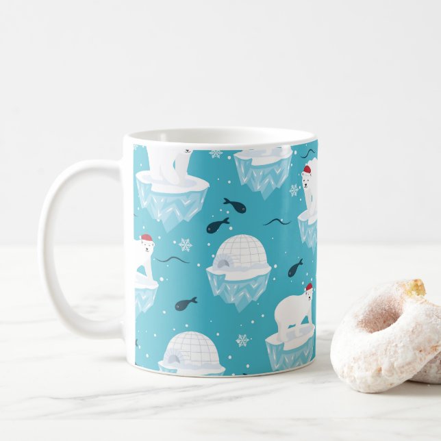 Caneca De Café Polar Bear Party (Com Donut)