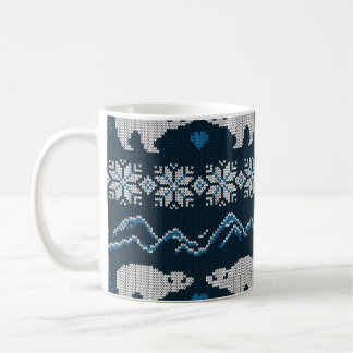 Caneca De Café Polar Bears Knted Winter Patterno