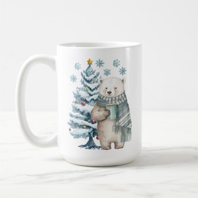 Caneca De Café Polar - Urso Azul, Pata Cerâmica (Esquerda)