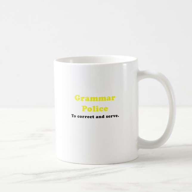 Caneca De Café Polícia da gramática a corrigir e servir (Direita)