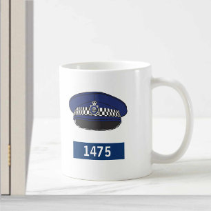 Caneca De Café Polícia do Reino Unido com Boné plano - Adicionar
