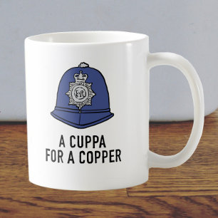Caneca De Café Polícia do Reino Unido com Helmet - Cuppa para um