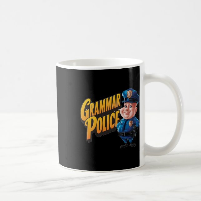 Caneca De Café Polícia Gramática. Gramática S. Lover Inglês (Direita)