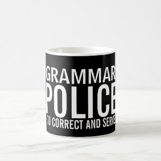 Caneca De Café Polícia Gramática Para Corrigir E Servir