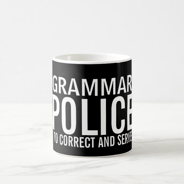 Caneca De Café Polícia Gramática Para Corrigir E Servir (Centro)