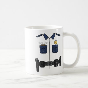 Caneca De Café Policial de Halloween Costume Cop Boys Homens