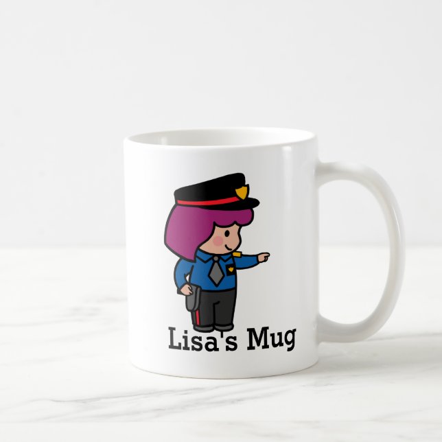 Caneca De Café Policial de Menina Bonita (Direita)