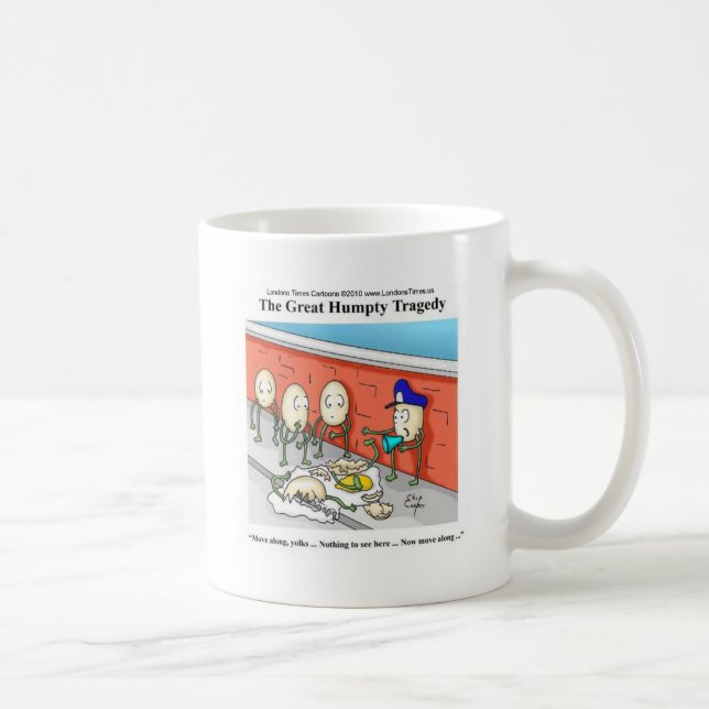 Caneca De Café Policial Humpty Dumpty Investigando Presentes Engr (Direita)