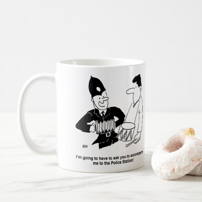 Caneca De Café Policial Musical (Com Donut)