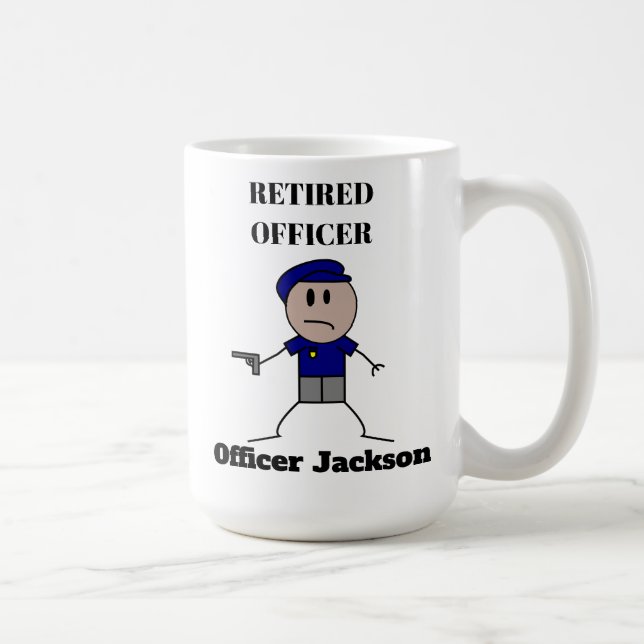 Caneca De Café Policial Personalizado Aposentado Coffee Mug (Direita)