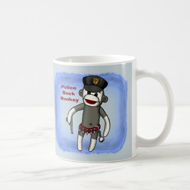 Caneca De Café Policial Sock Monkey Mug (Direita)
