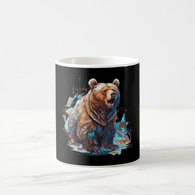 Caneca De Café Poligonal Grizzly Bear Mug durante todo o ano (Centro)