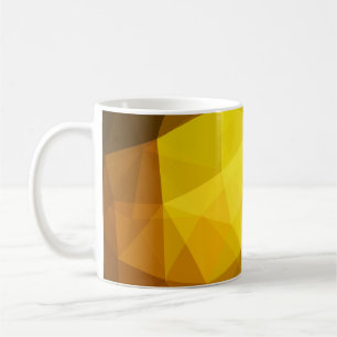 Caneca De Café Poligonal laranja escuro. Um filme de cor completa