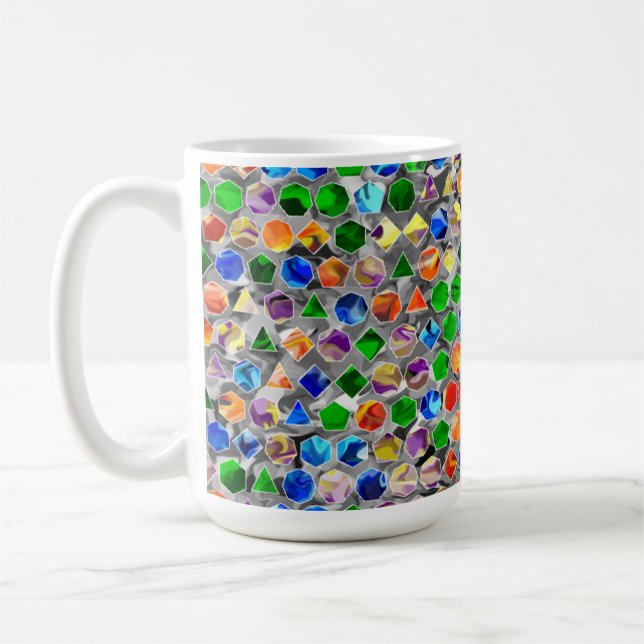 Caneca De Café Polígonos Da Mesma Forma Rodam 15oz Mug (Esquerda)