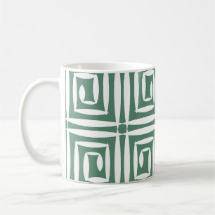 Caneca De Café Polígonos Geométricos Padrão de Vintage Sem Costur