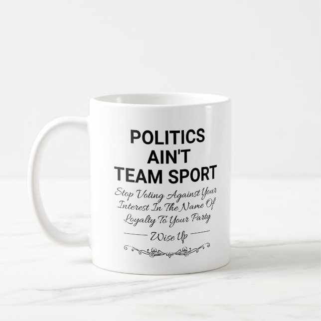 Caneca De Café Política não é esporte de equipe (Esquerda)