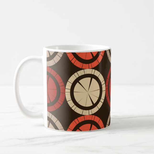 Caneca De Café Polka dots seamless pattern. Mosaic of ethnic figu (Esquerda)